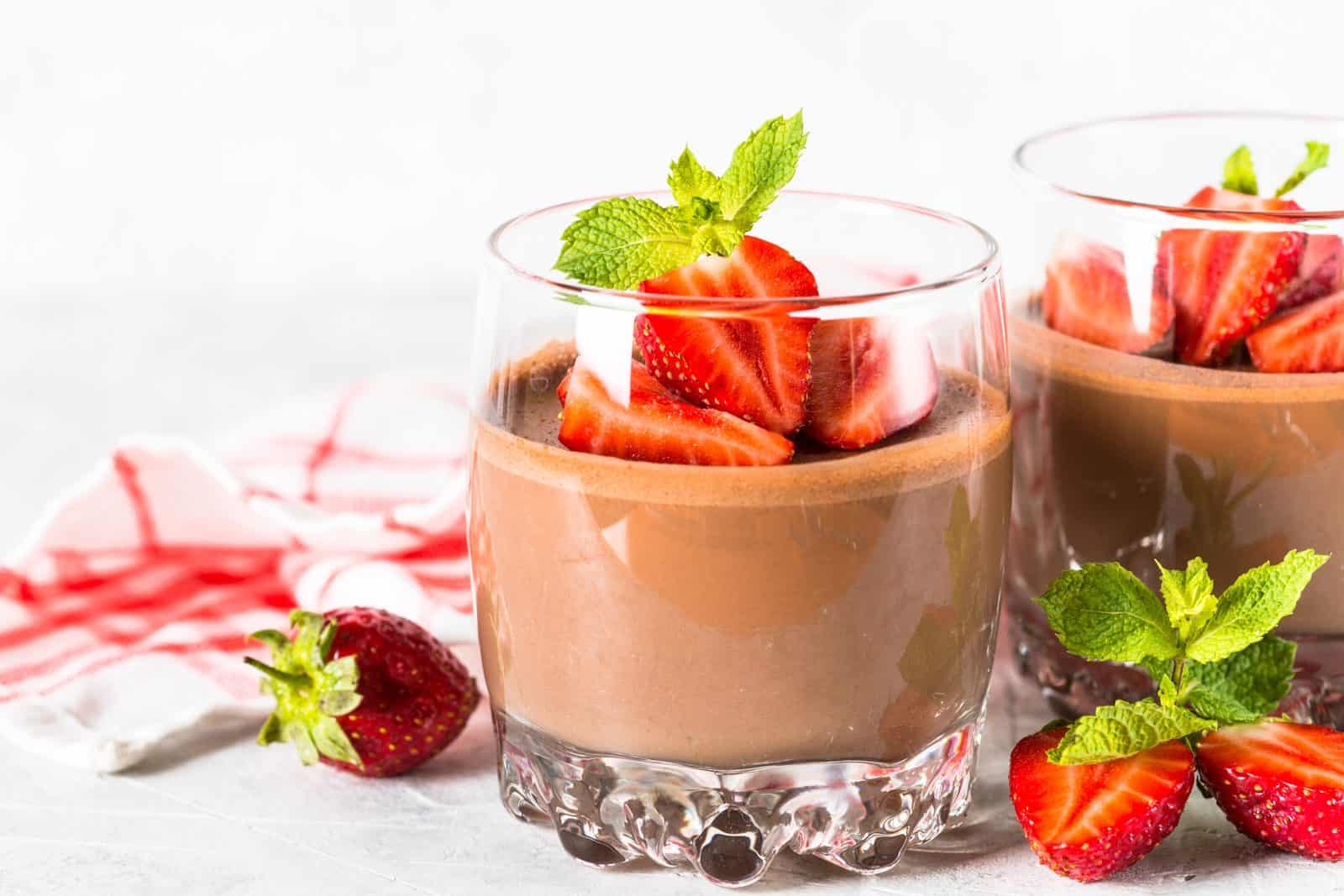 Chocolate strawberry yogurt cup
