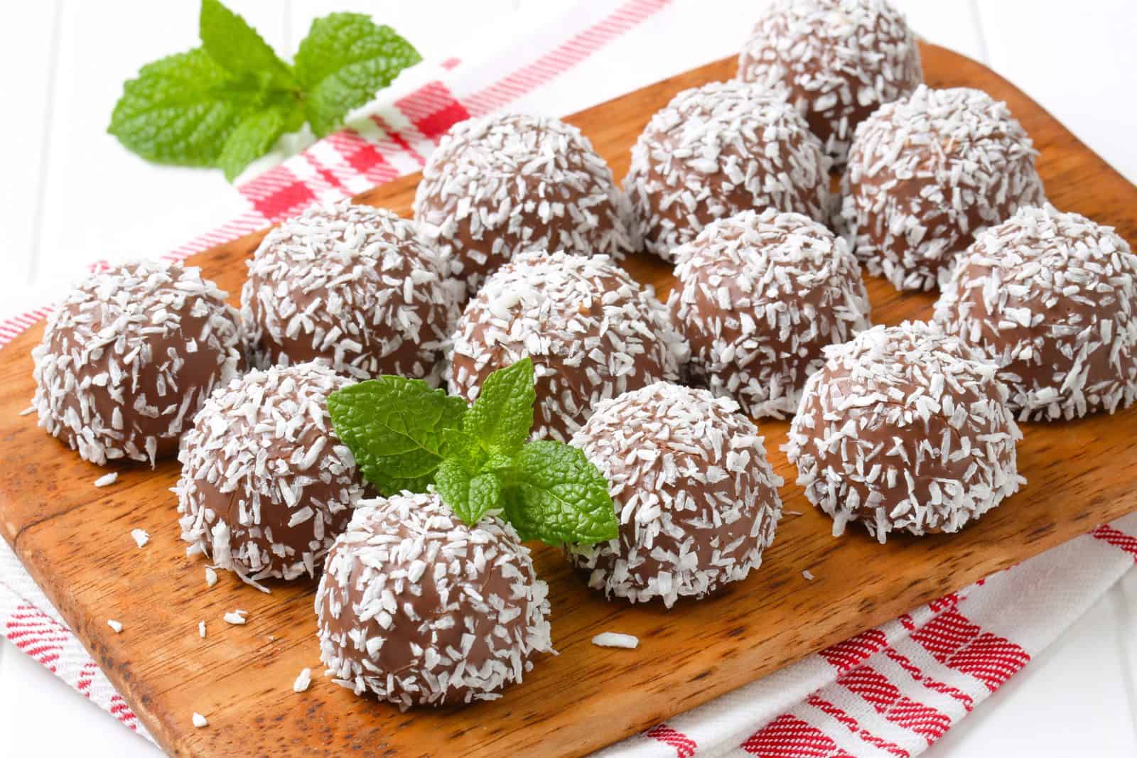 22 Recipes That Start With Brownie Mix 22 Brownie mix brownie truffles rolled in toasted coconut