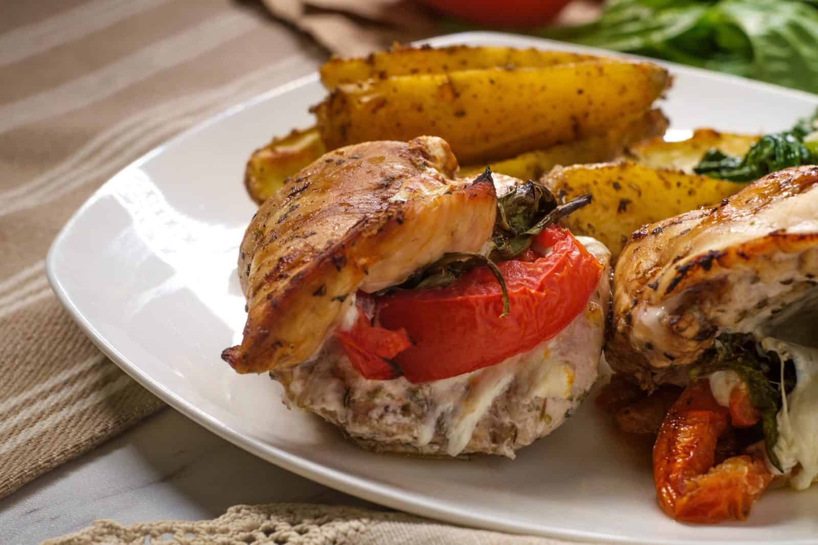 Caprese stuffed balsamic chicken