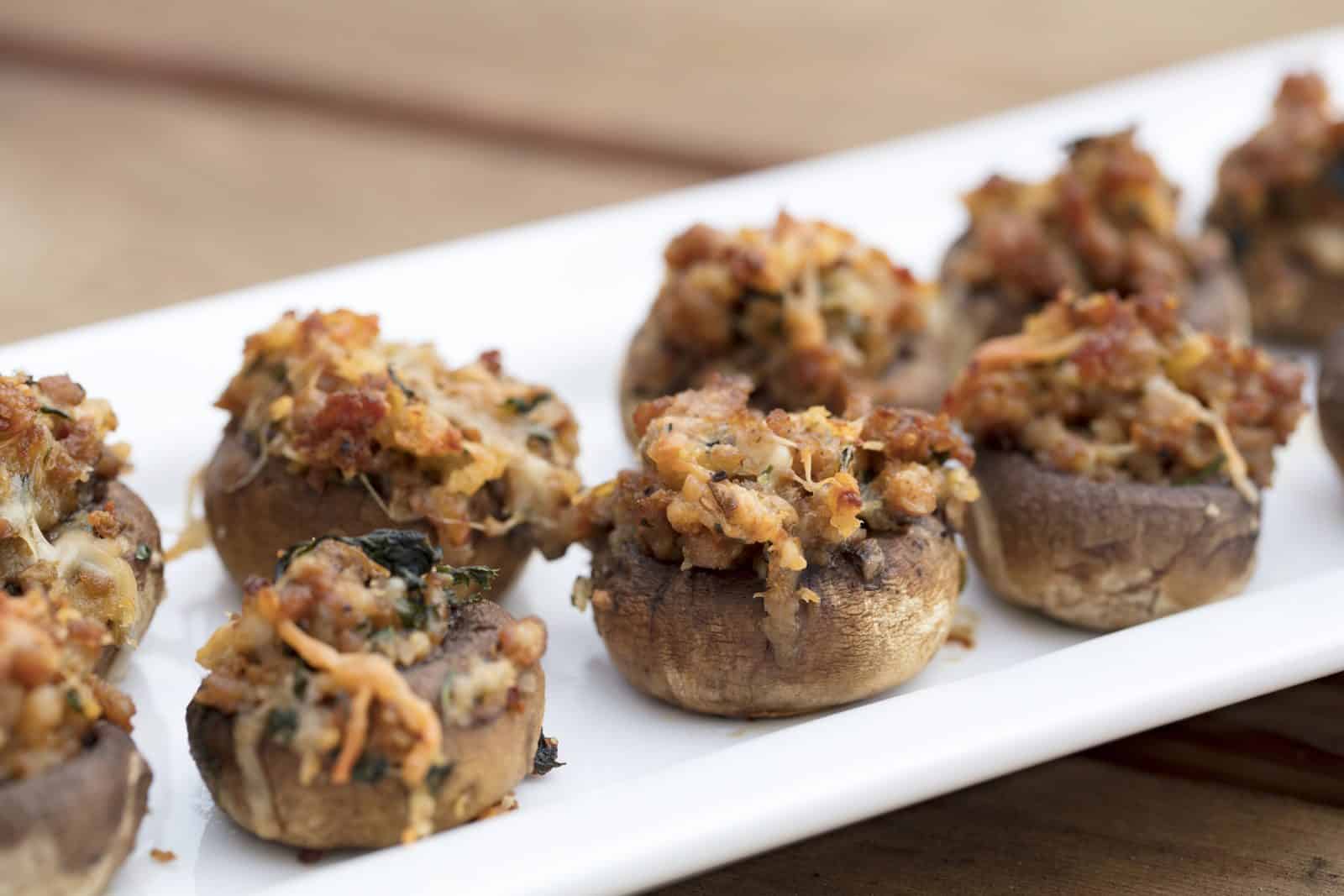 Sausage stuffed mushroom