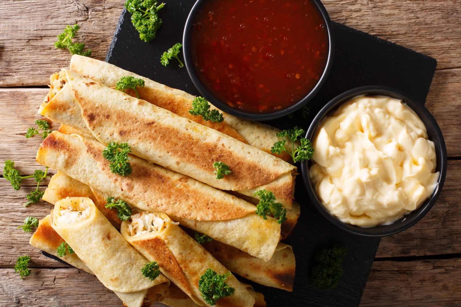 Buffalo chicken taquito