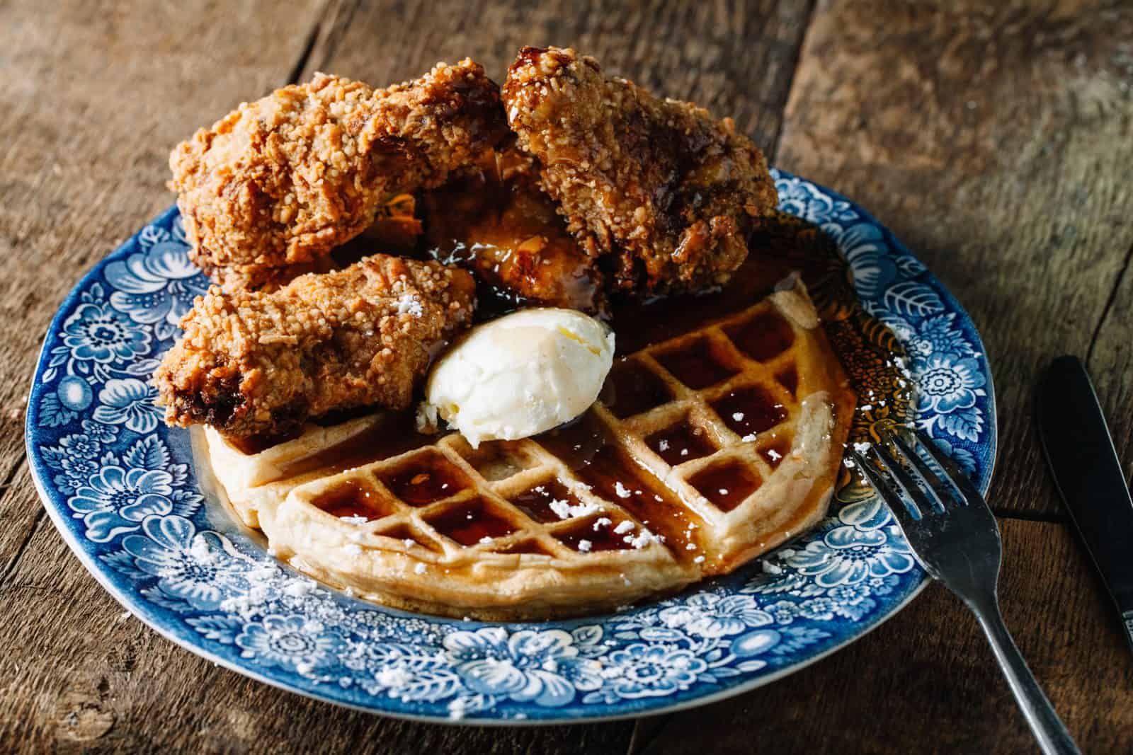 Chicken and waffle bite