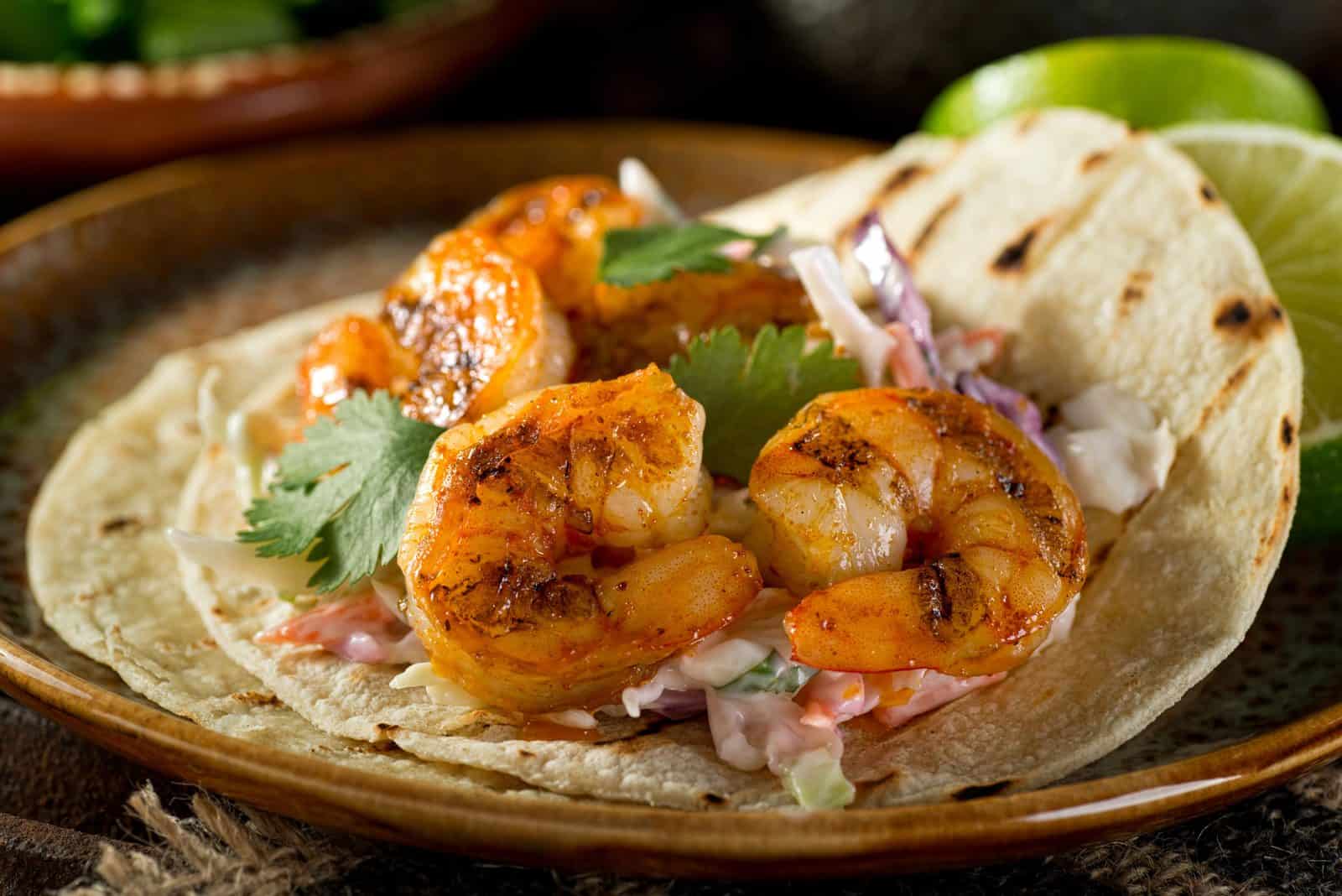 Spicy shrimp taco