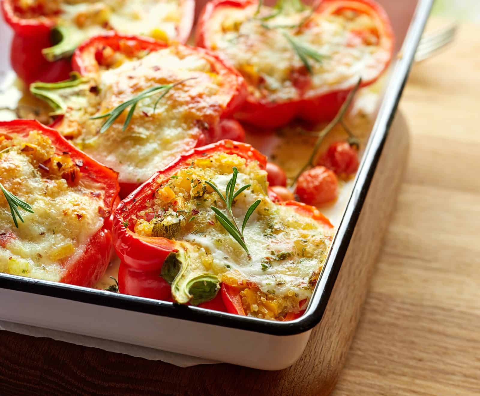 Quinoa and black bean stuffed pepper