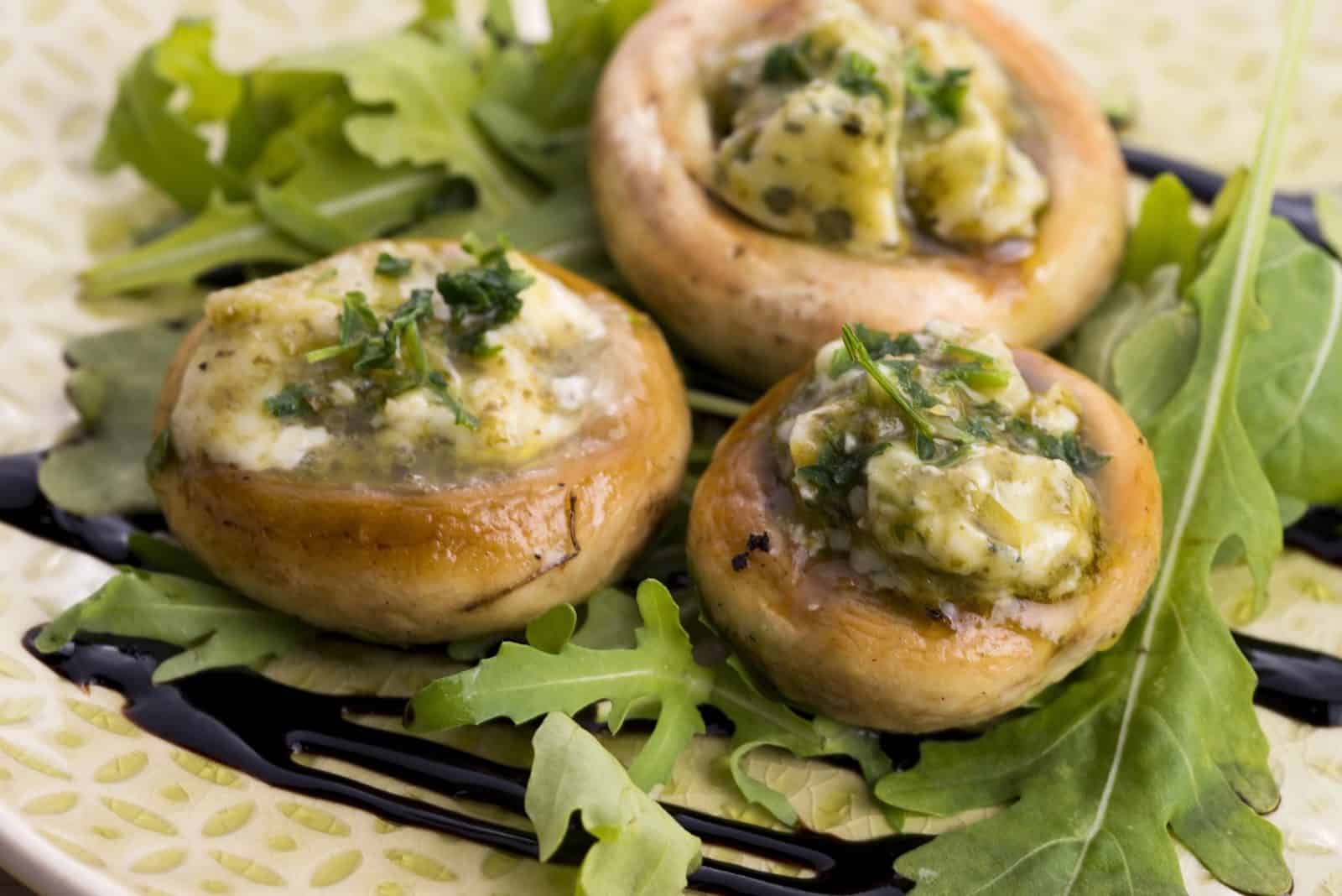 Spinach and ricotta stuffed mushroom