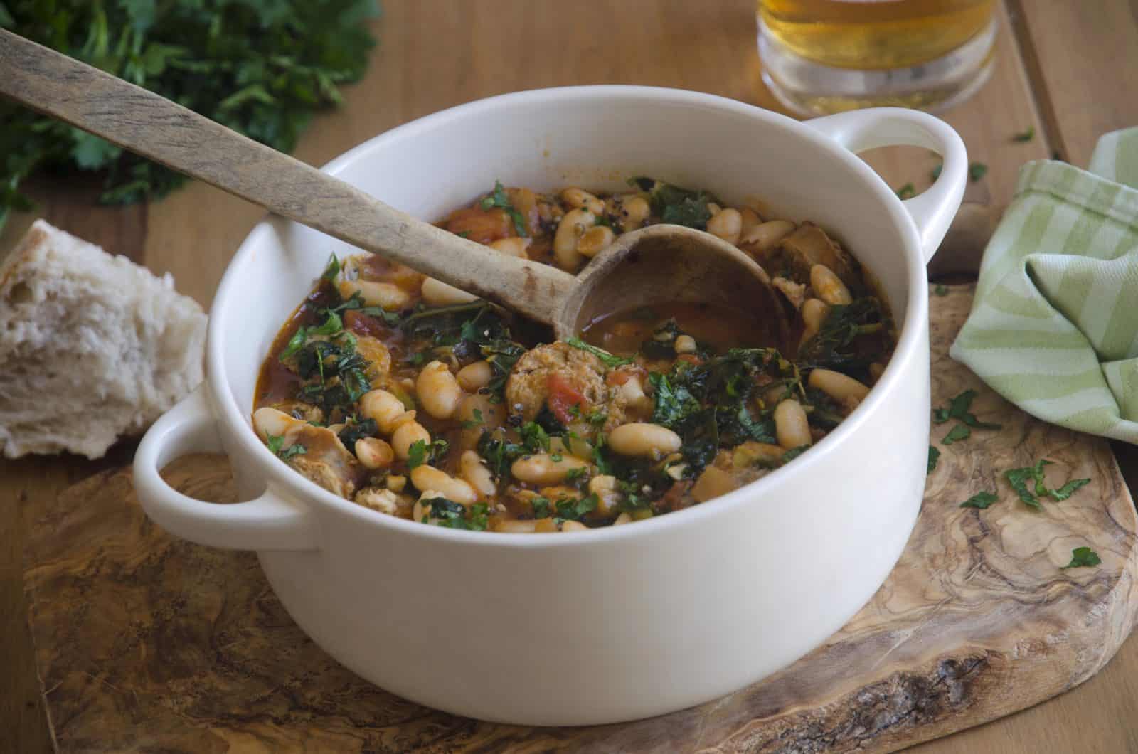 15 One-Pan Chicken Dinners for the Witching Hour 15 Chicken sausage kale and white bean bake