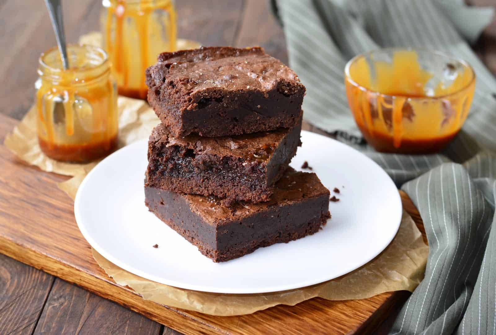 Salted caramel swirl brownie