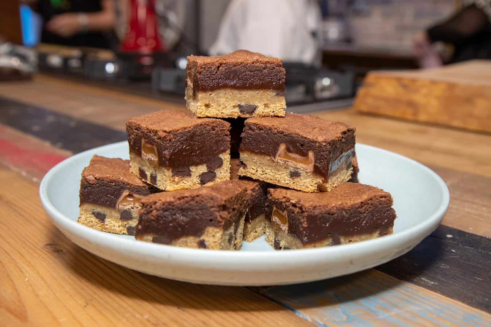 Triple chocolate truffle brownie