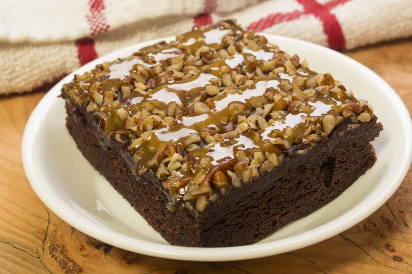 Toasted pecan turtle brownie