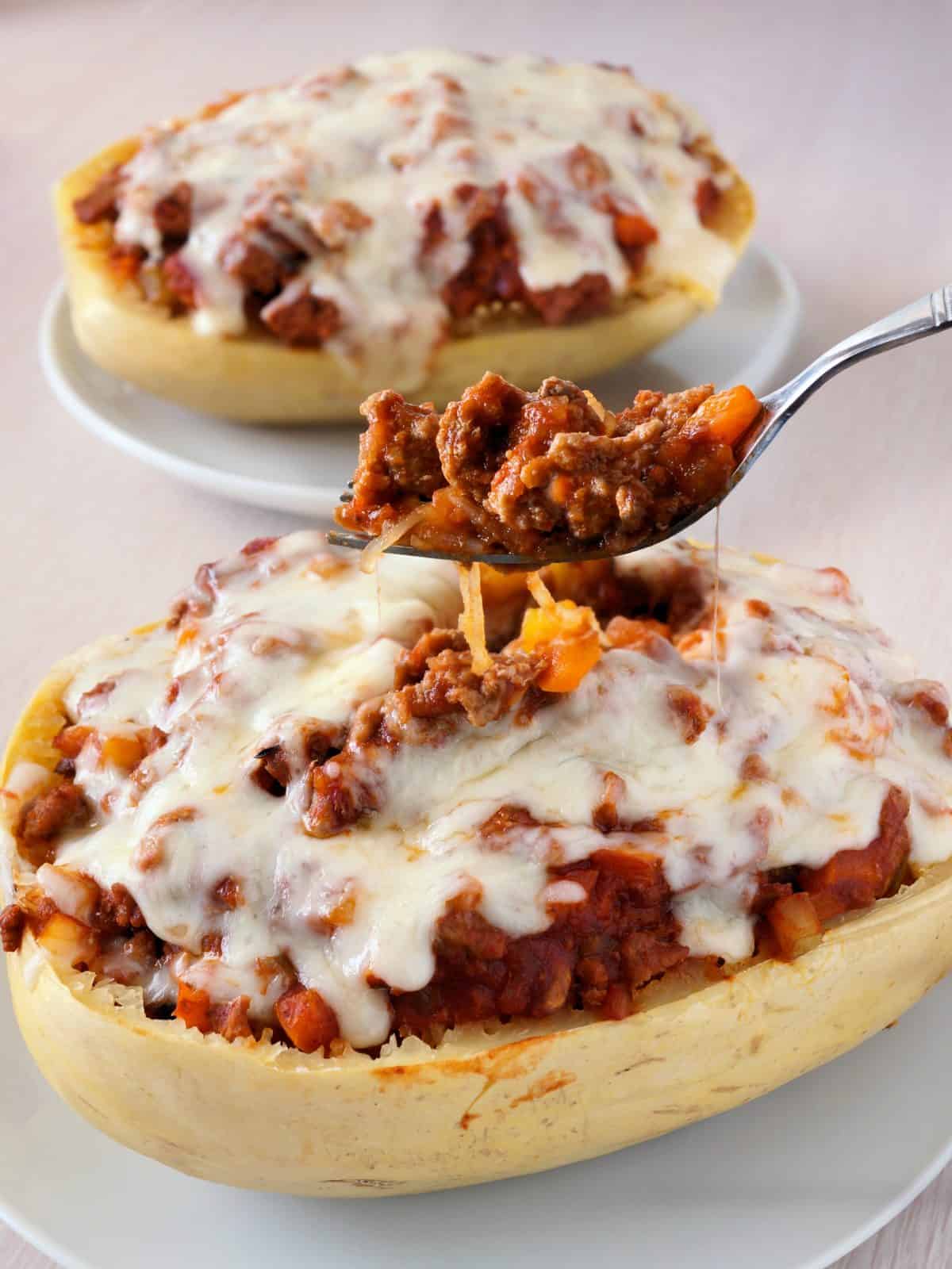 Chicken with roasted spaghetti squash and
