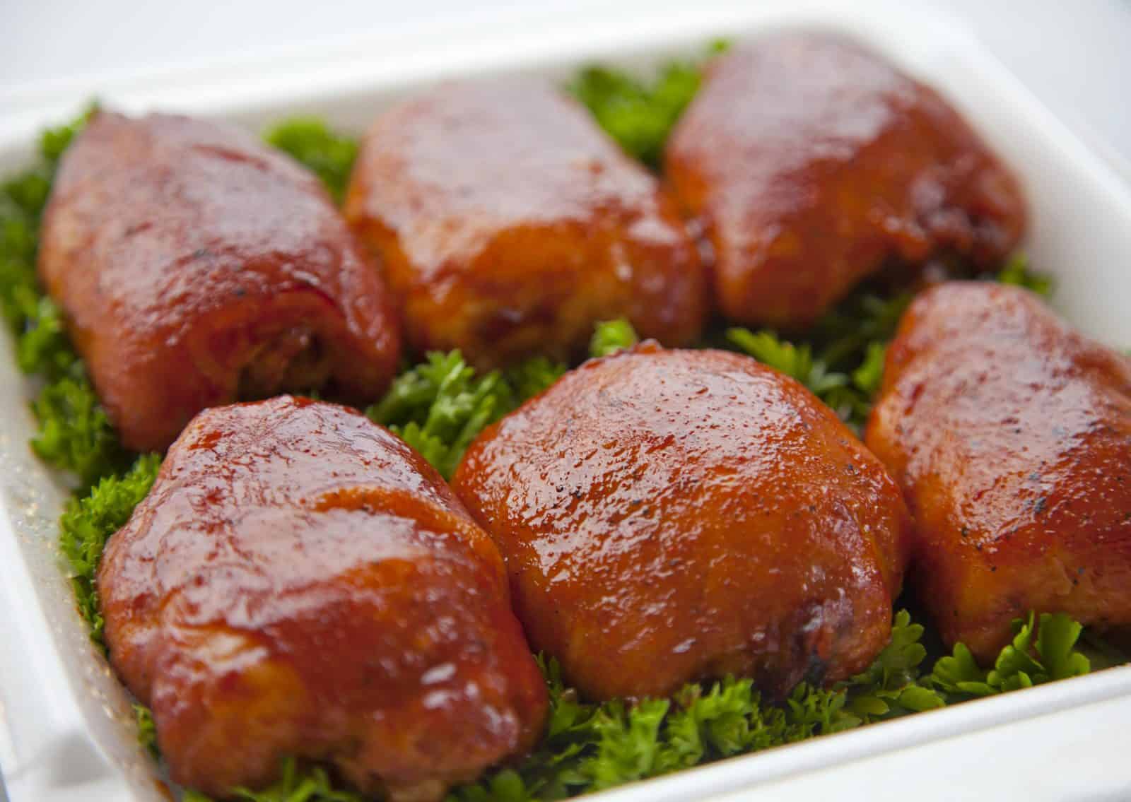 Barbecue bourbon chicken thigh