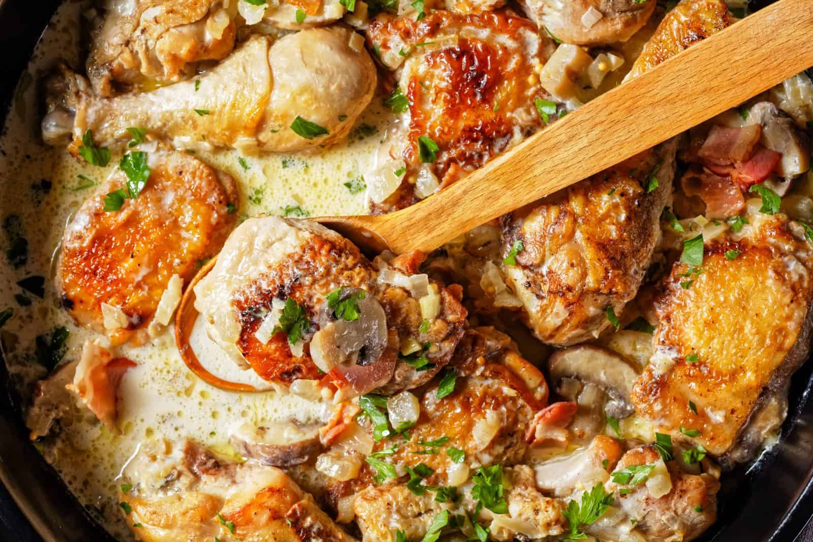 Chicken thighs in mushroom marsala sauce