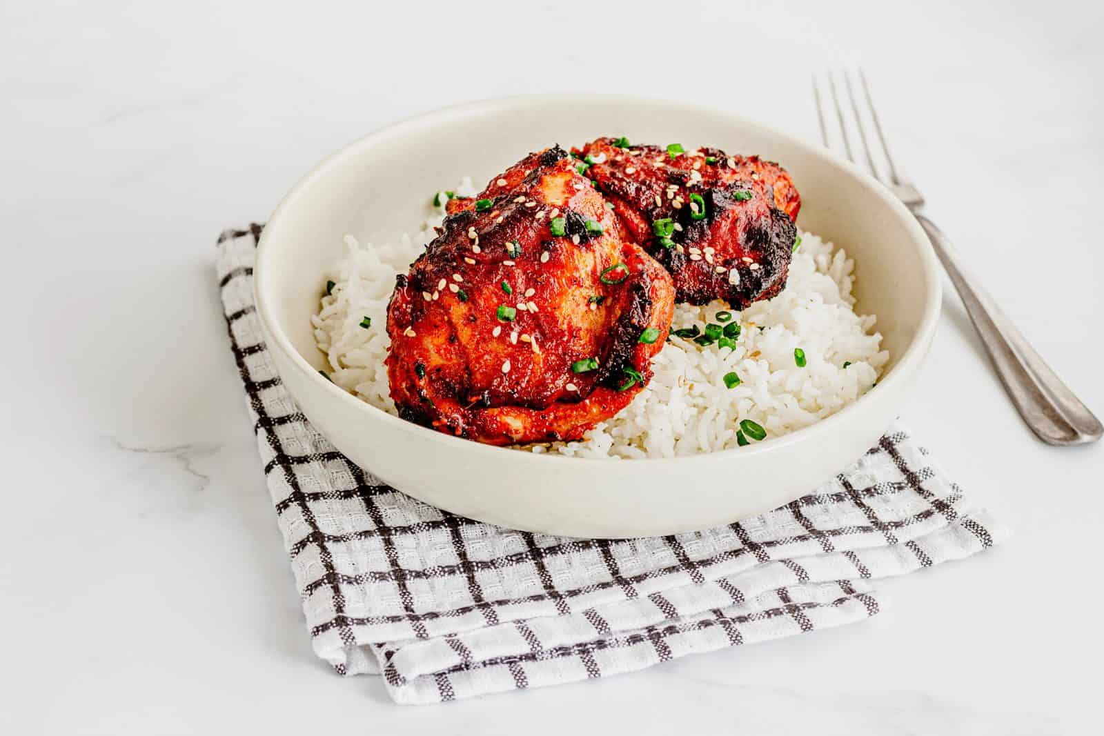 Sticky korean gochujang chicken thigh