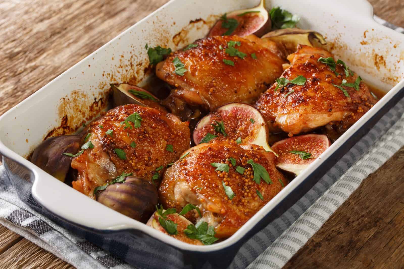 Balsamic fig and shallot chicken thigh