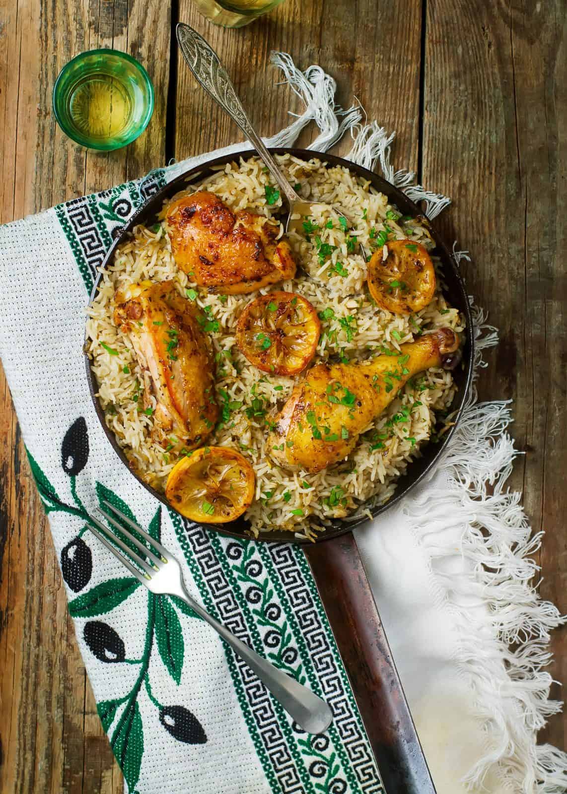Lemon herb chicken and rice
