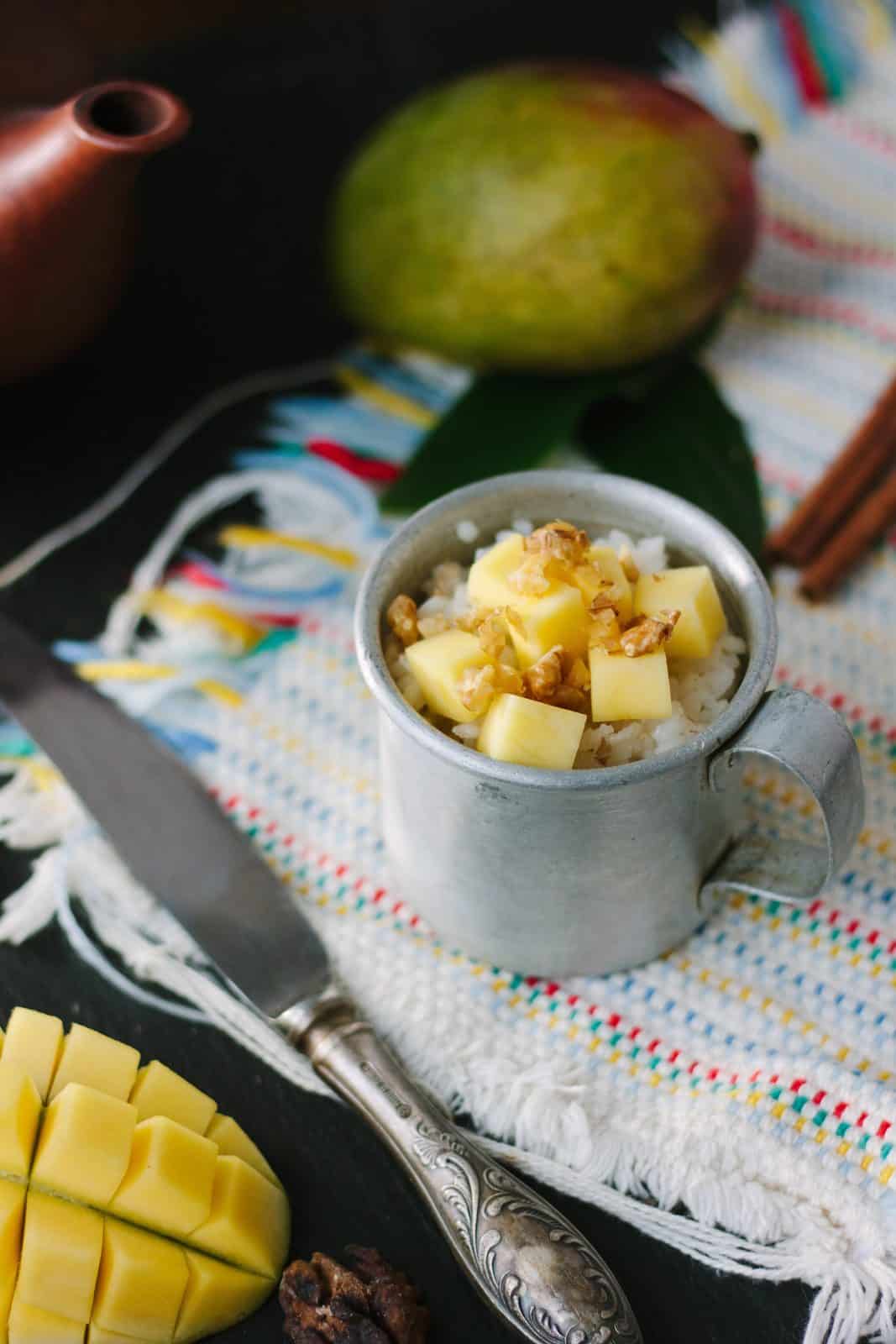 Mango sticky rice cup