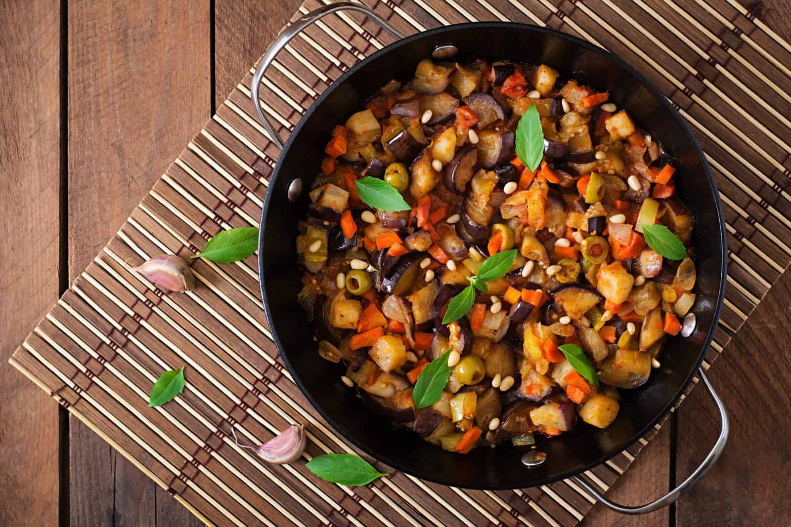 BBQ Side Dishes for a Memorial Day Cookout 18 Caponata with eggplant and pine nuts