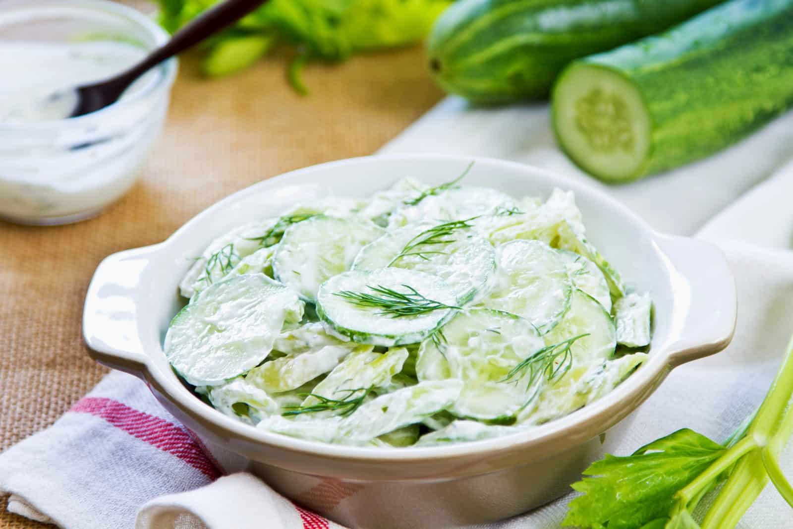 BBQ Side Dishes for a Memorial Day Cookout 20 Cold cucumber dill yogurt salad