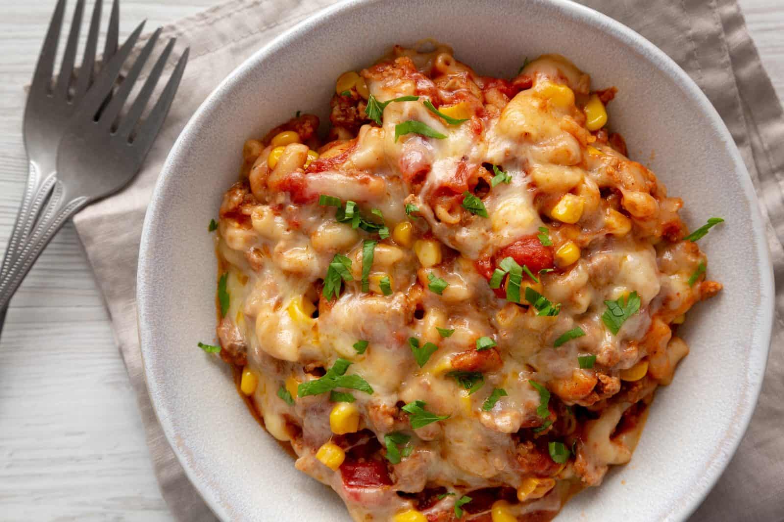 Taco pasta bake