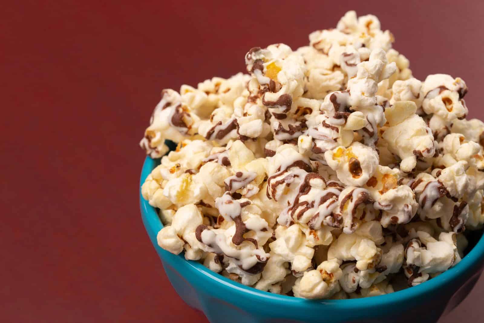 Cookie butter drizzled popcorn