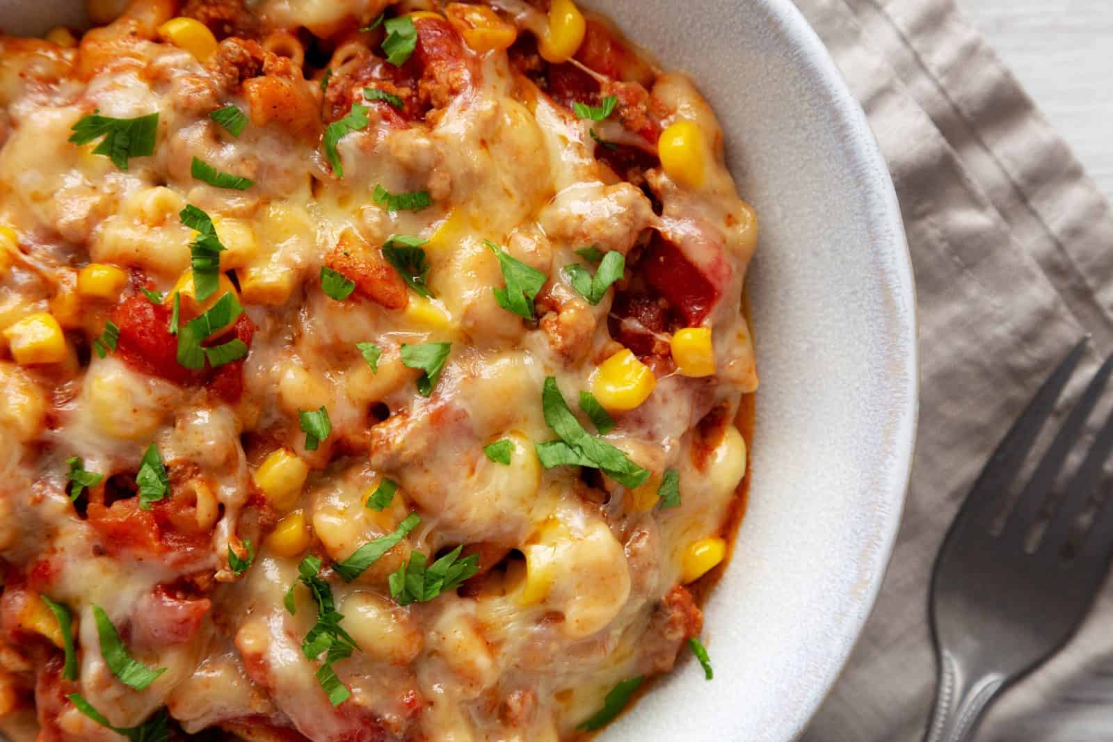 Taco beef pasta casserole