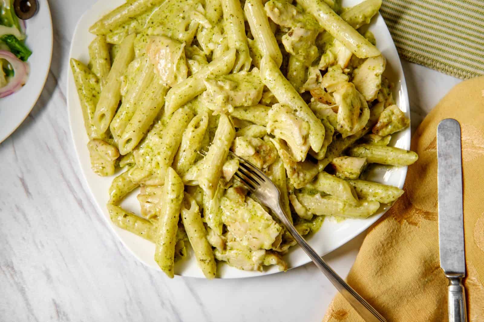 One pesto chicken pasta