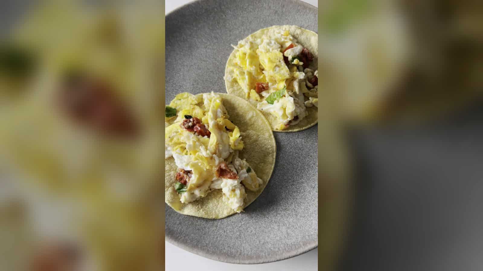 Italian Breakfast Tacos with Sun-Dried Tomatoes and Mozzarella 3 Italian Breakfast Tacos with Sun-Dried Tomatoes and Mozzarella
