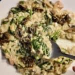 Finished Result of Spinach & Sausage Risotto