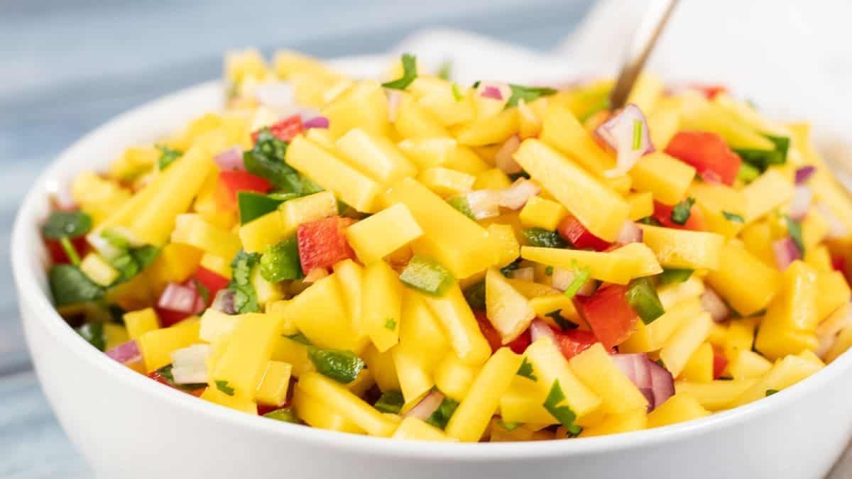 Mexican Appetizers for Easy Entertaining 22 Fresh mango salsa with peppers and herbs
