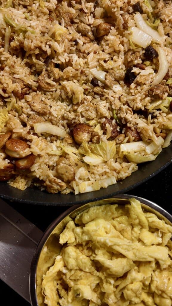 Fridge Leftover Fried Rice with Chinese Cabbage and Sausage 1 Fridge Leftover Fried Rice with Chinese Cabbage and Sausage