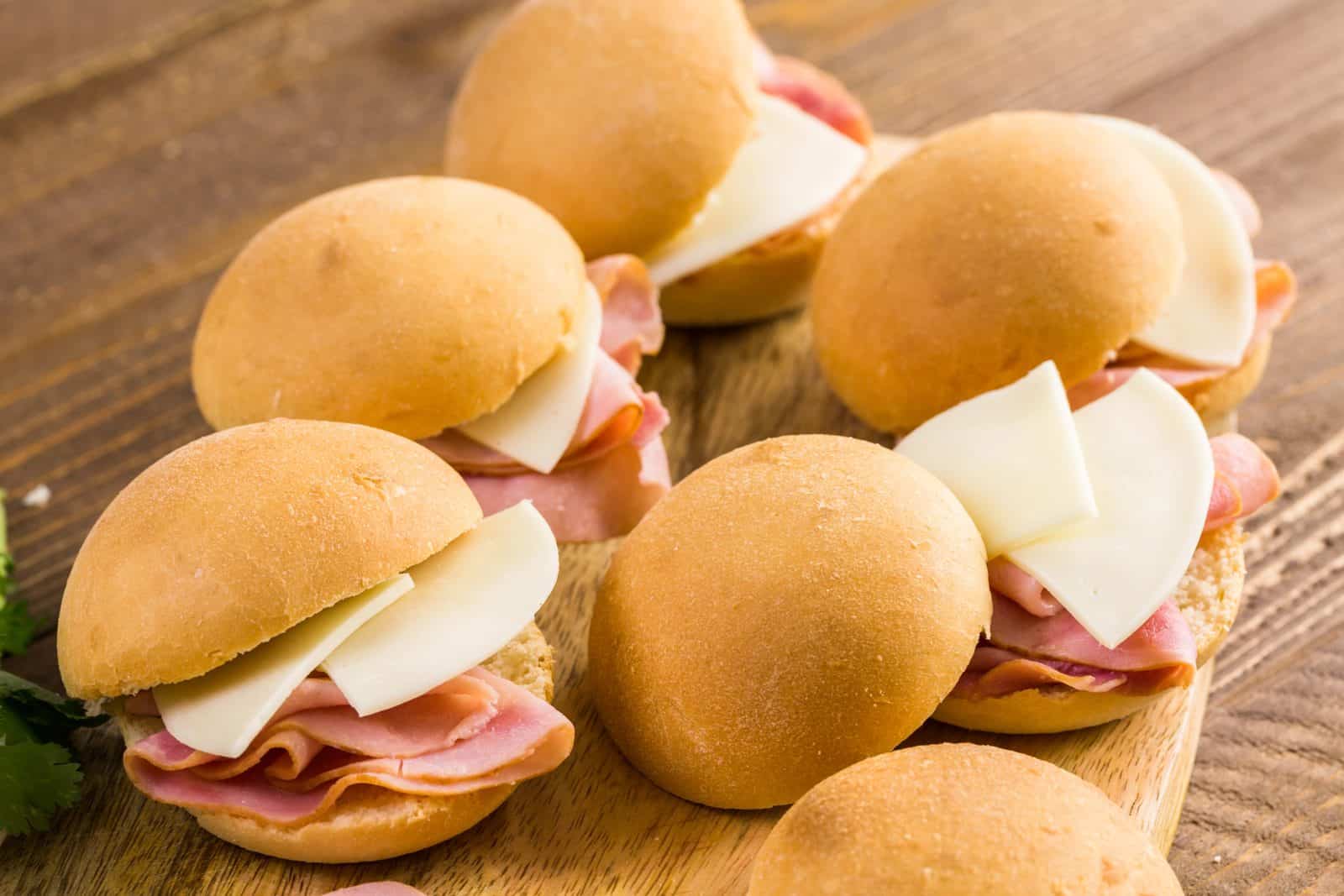 Ham Cheese Sliders on a plate