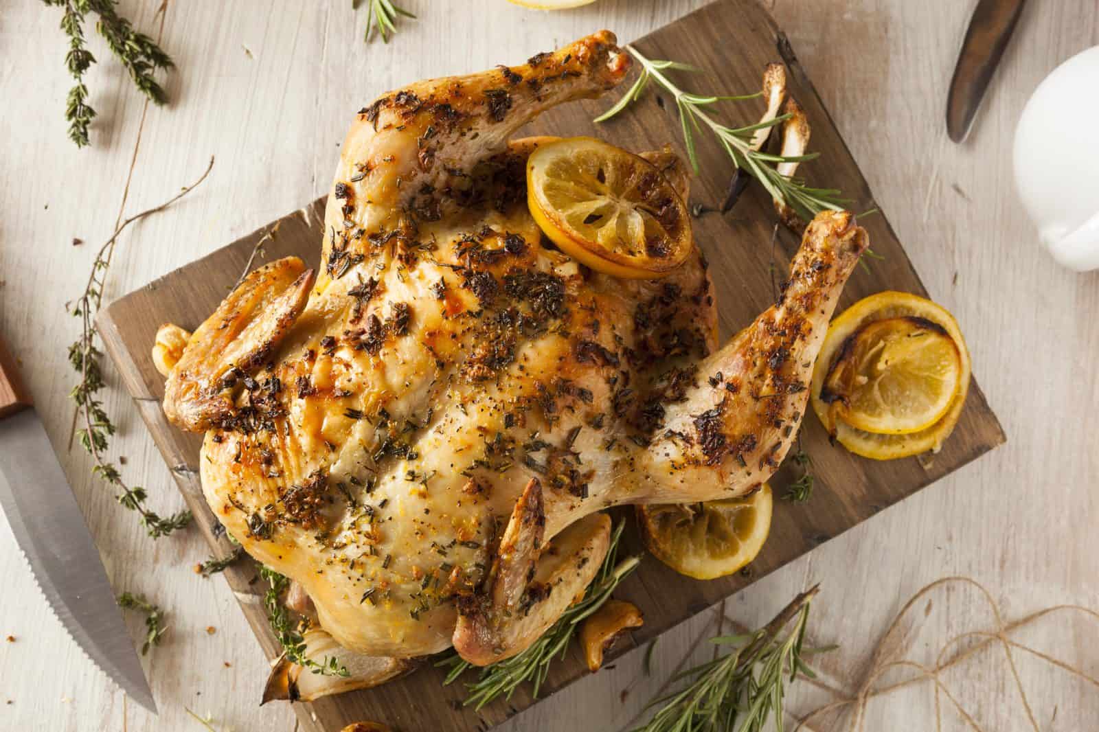Lemon Herb Roasted Chicken on a plate