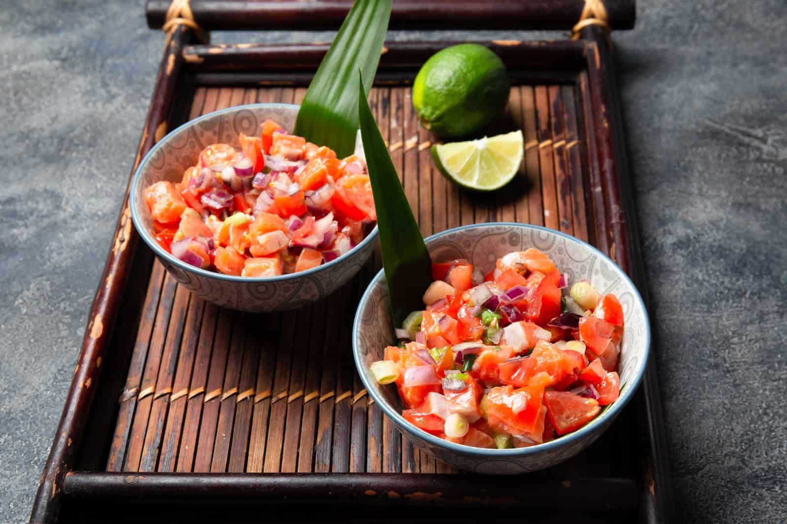 Lomi Lomi Salmon on a plate