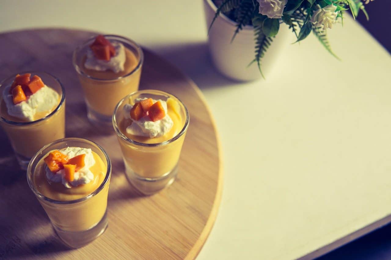 Mango Lime Dessert Mousse on a plate