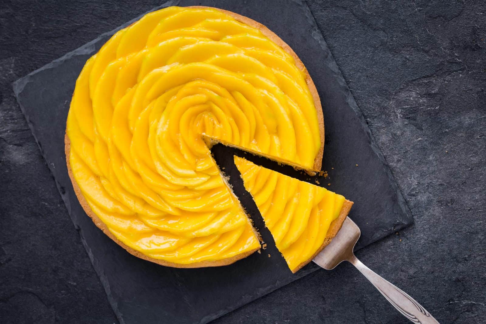 Mango Tart with Store-Bought Puff Pastry on a plate