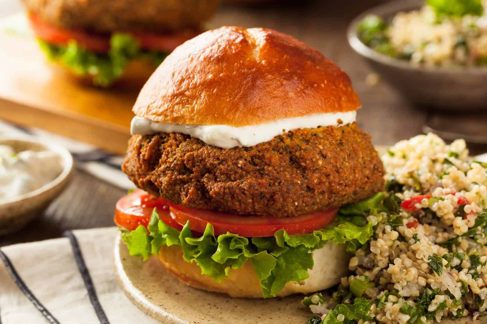 Vegan Appetizers That Disappear Fast at Parties 27 14) Mini Falafel Sliders on a plate