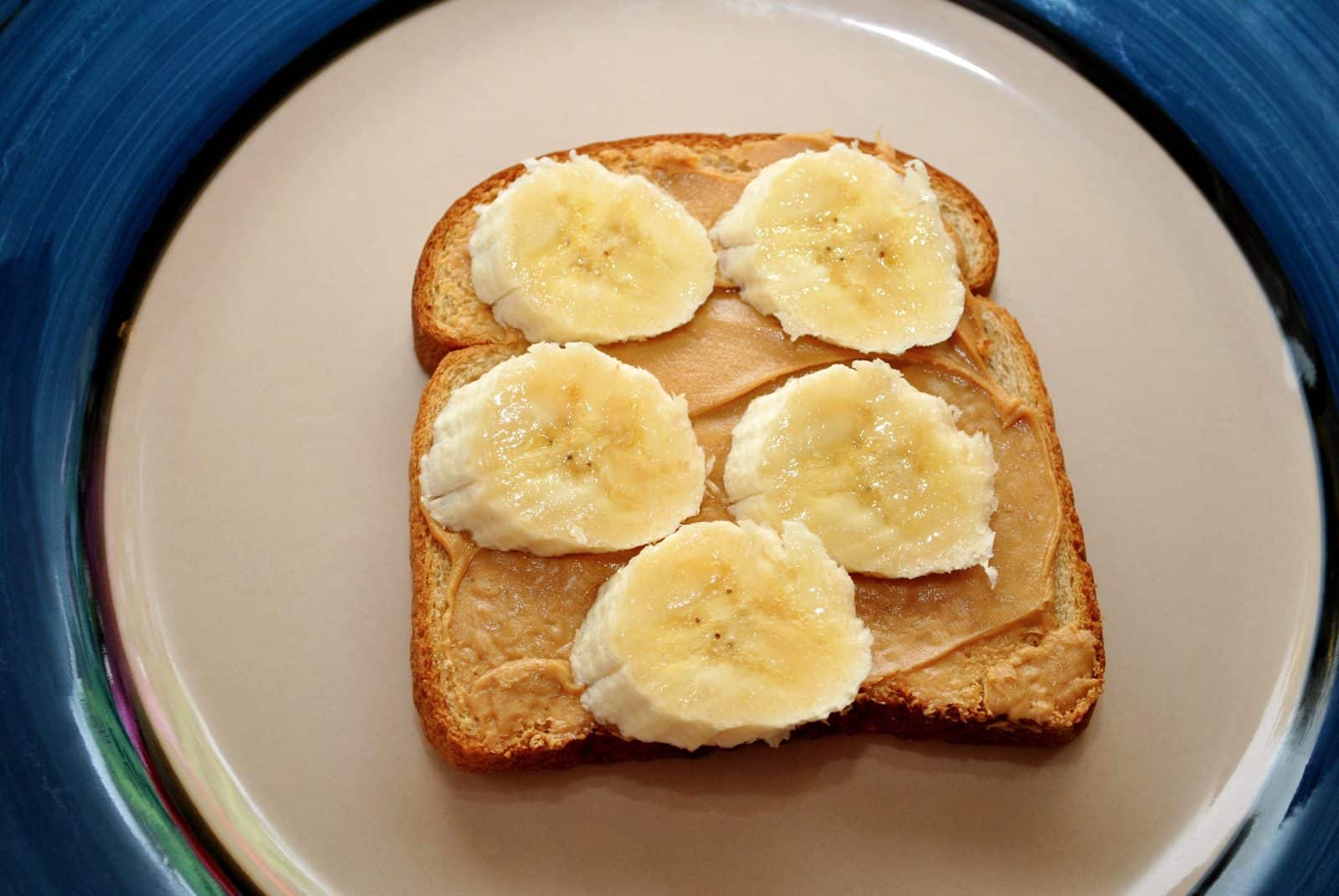 Peanut Butter Banana Toast on a plate