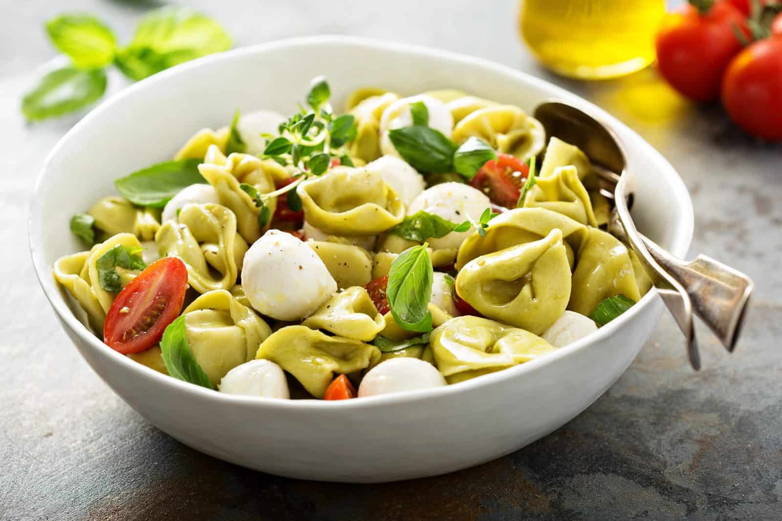 22 Room-Temperature Appetizers That Travel Well 62 Pesto tortellini salad bite