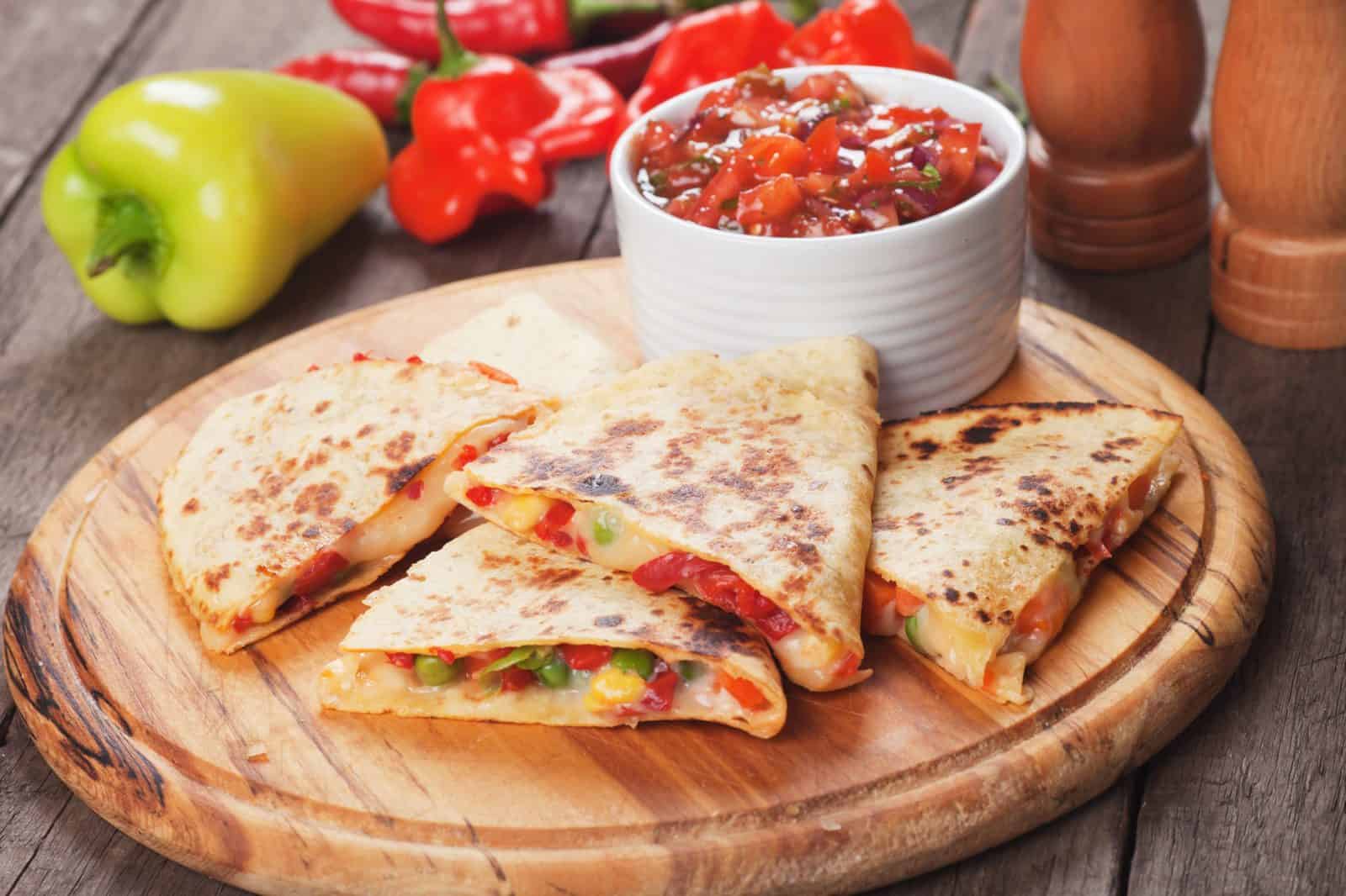 Vegetarian Main Dishes for Family Dinners 53 Roasted Vegetable Quesadilla on a plate