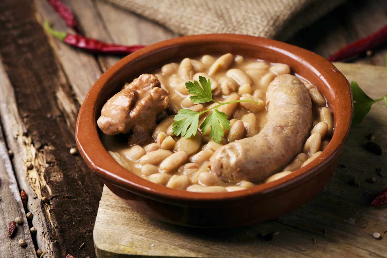 Sausage and White Bean Casserole on a plate