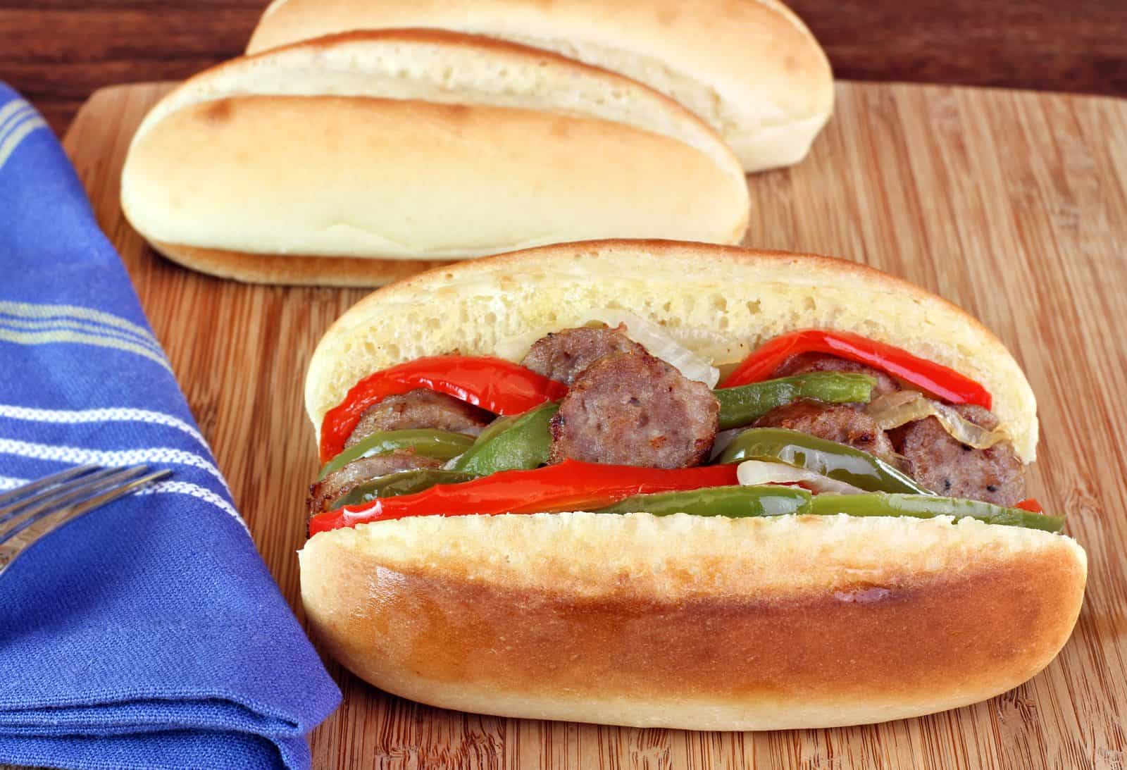 Sausage and peppers sub