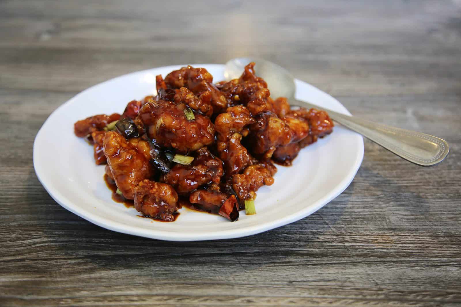 Dump orange chicken dinner