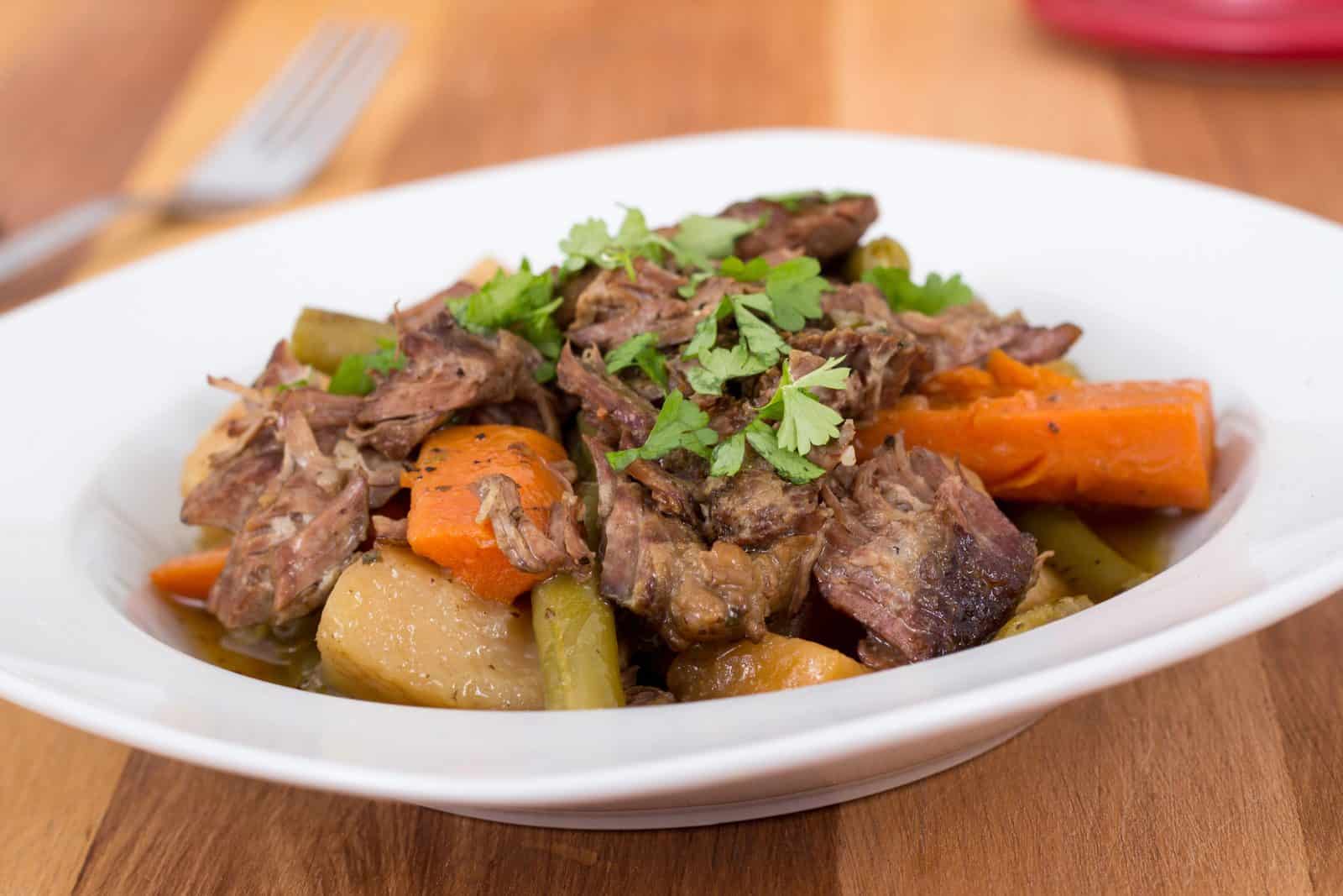 Dump pot roast dinner