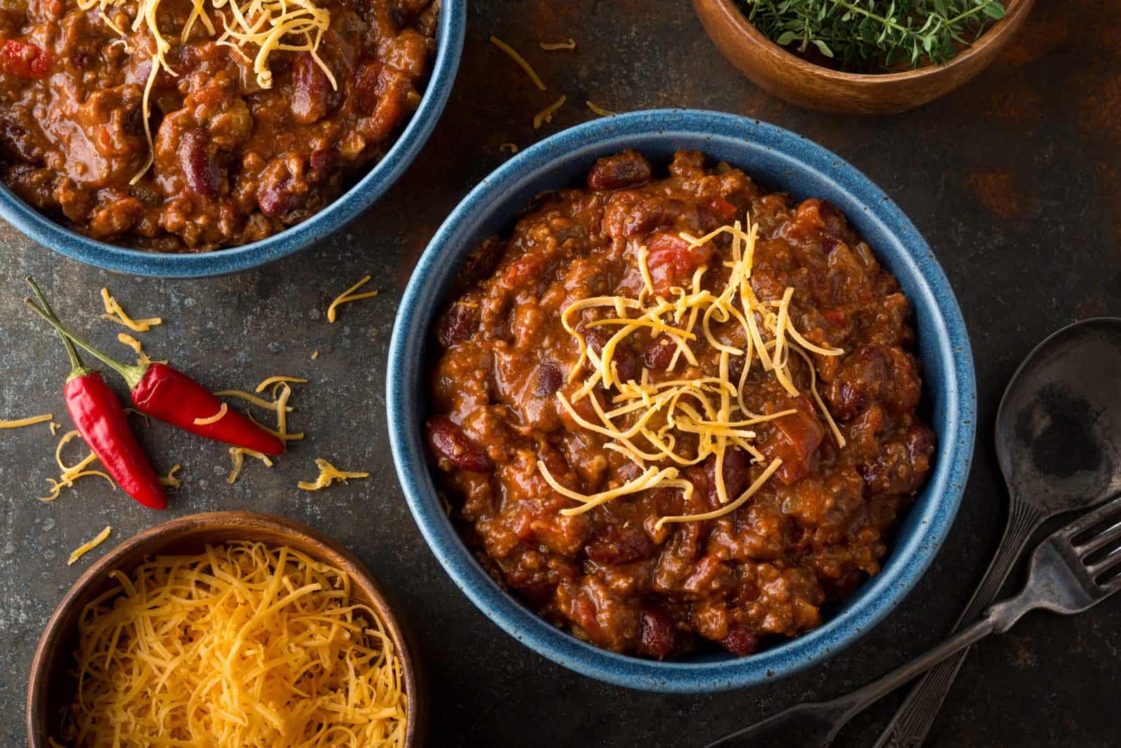 Slow simmered beef chili