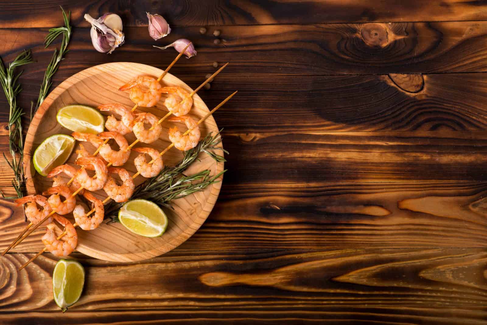 Smoked Appetizers for BBQ Season 47 Bourbon Smoked Shrimp Skewers on a plate