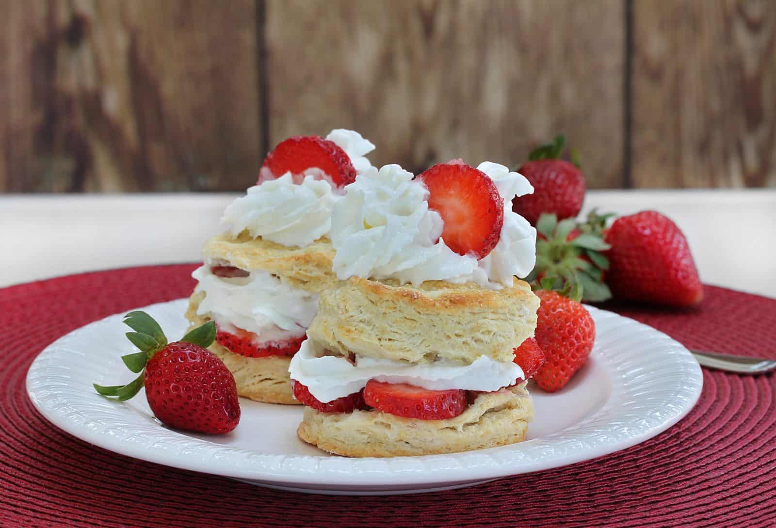 Strawberry Lemon Shortcake on a plate