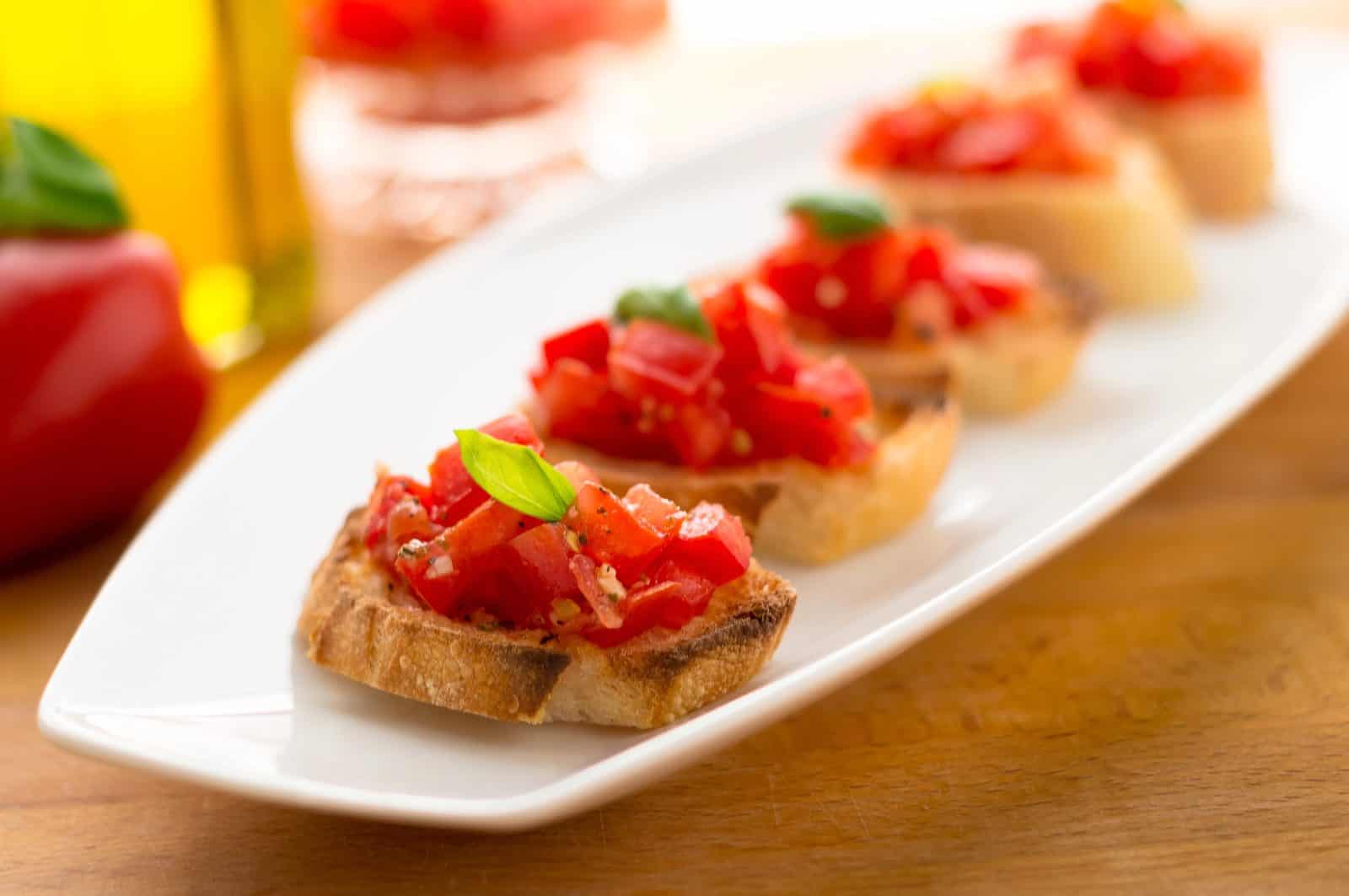 22 Room-Temperature Appetizers That Travel Well 72 Tomato basil bruschetta