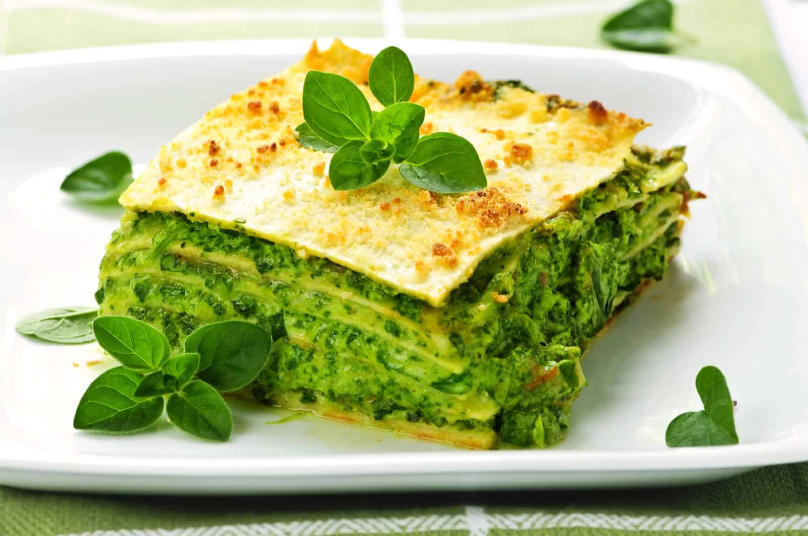 Vegetarian Main Dishes for Family Dinners 61 Vegetarian Lasagne on a plate
